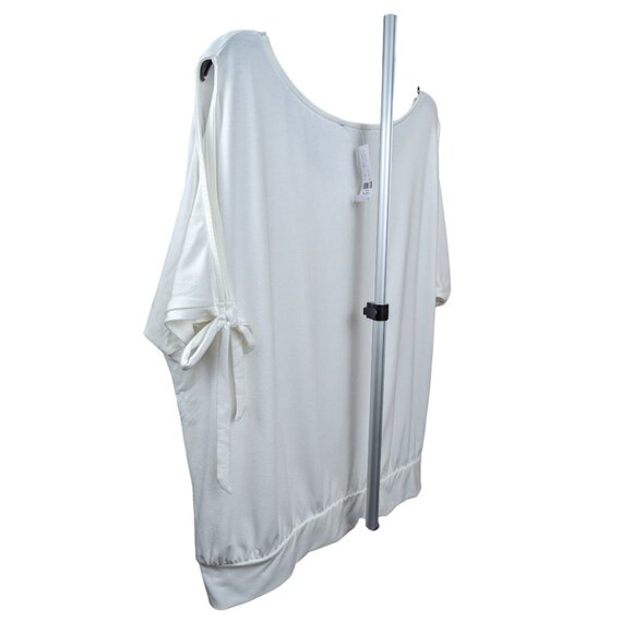 New York & Co Blouse Short-Sleeve Cold Shoulder Tie Knot Women's XXL Shirt - Picture 6 of 11